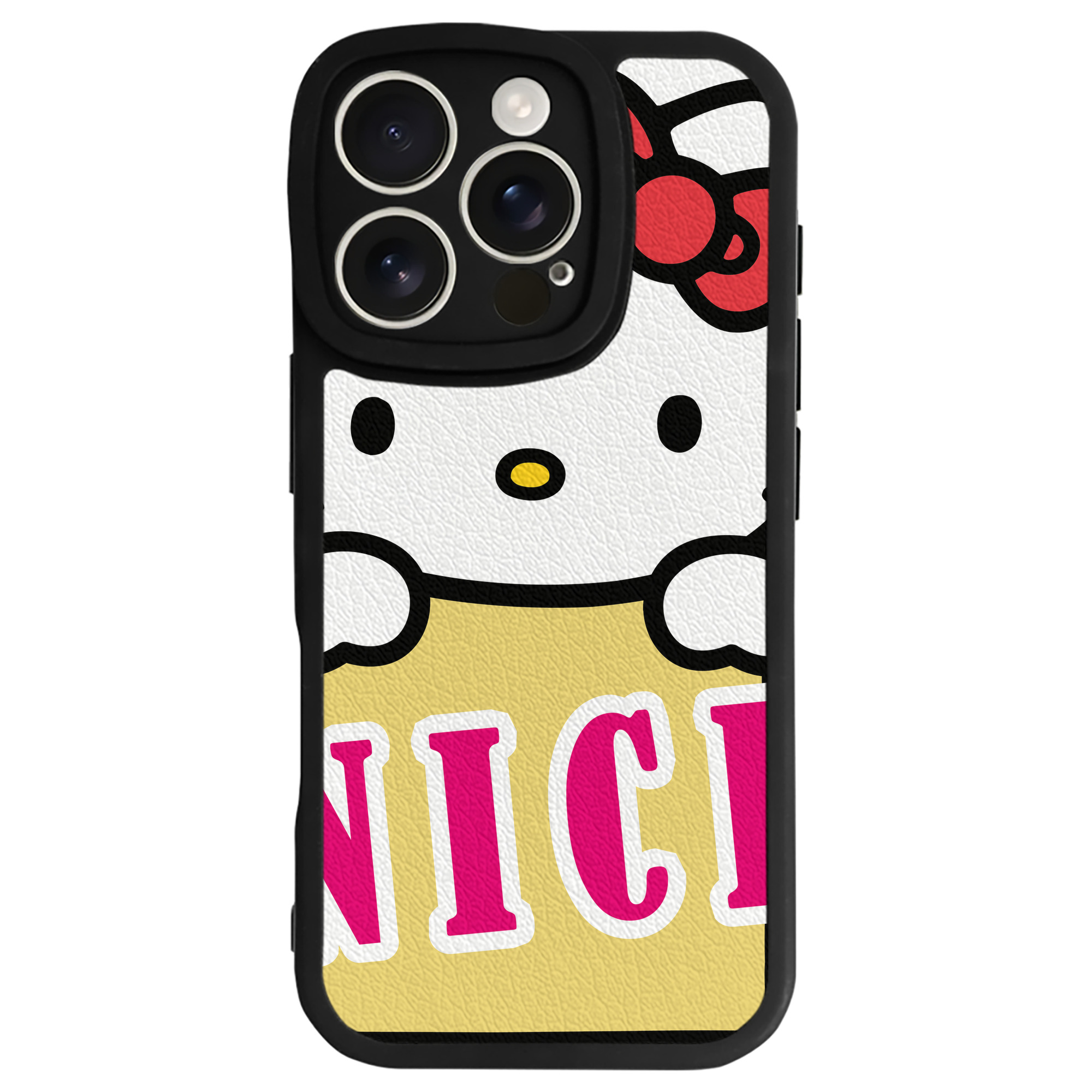 （画像用） Hello Kitty ハローキティ 【iPhone 16シリーズ対応】シリコンスマホケース（レザー調） 材質：シリコン